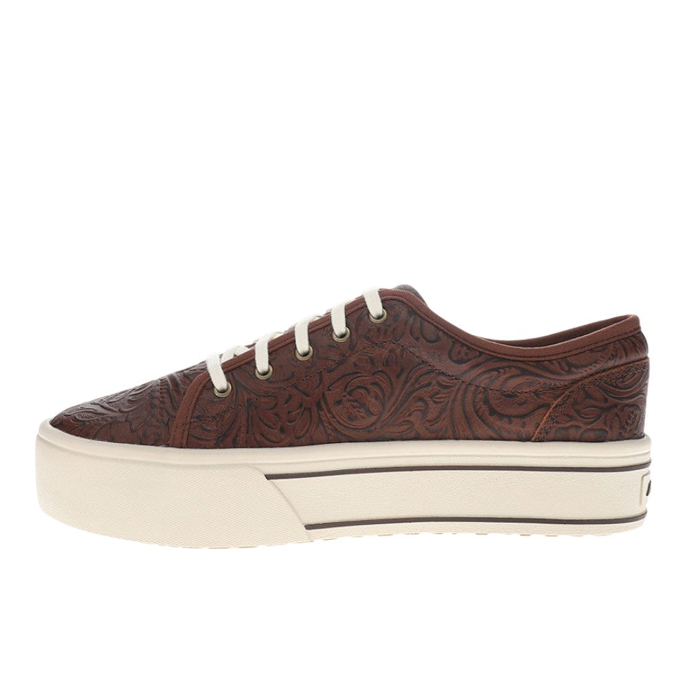 Skylar Floral Embossed Platform Lace Up Sneakers