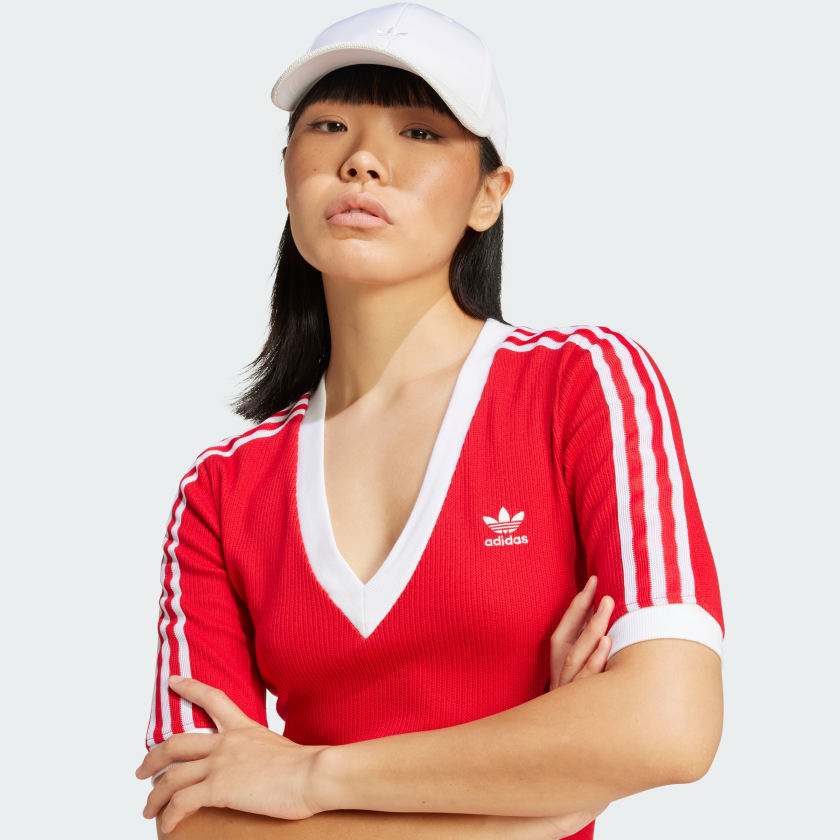 Women's adidas Adicolor 3-Stripes Knit V-Neck Dress