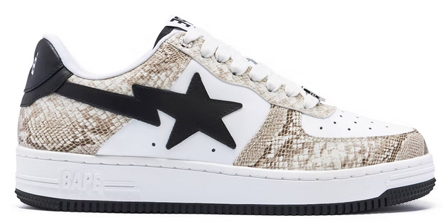 A Bathing Ape Sta Snake Skin Beige