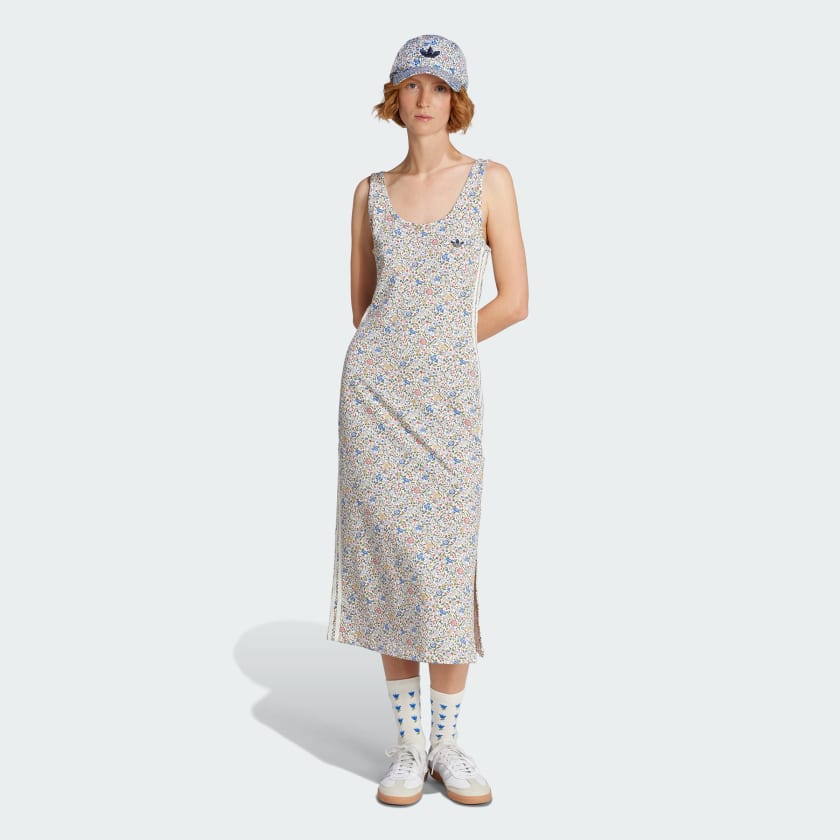 Women's adidas adidas Originals x Liberty London Bodycon 3-Stripes Maxi Dress