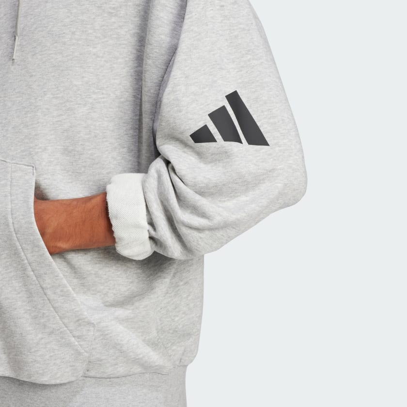 Men's adidas Essentials Loose-Fit 3 Bar Logo French Terry Hoodie