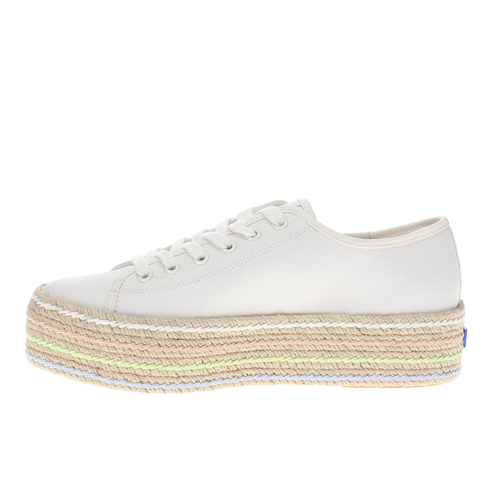 Triple Up Canvas Jute Pop Foxing Lace Up Sneakers