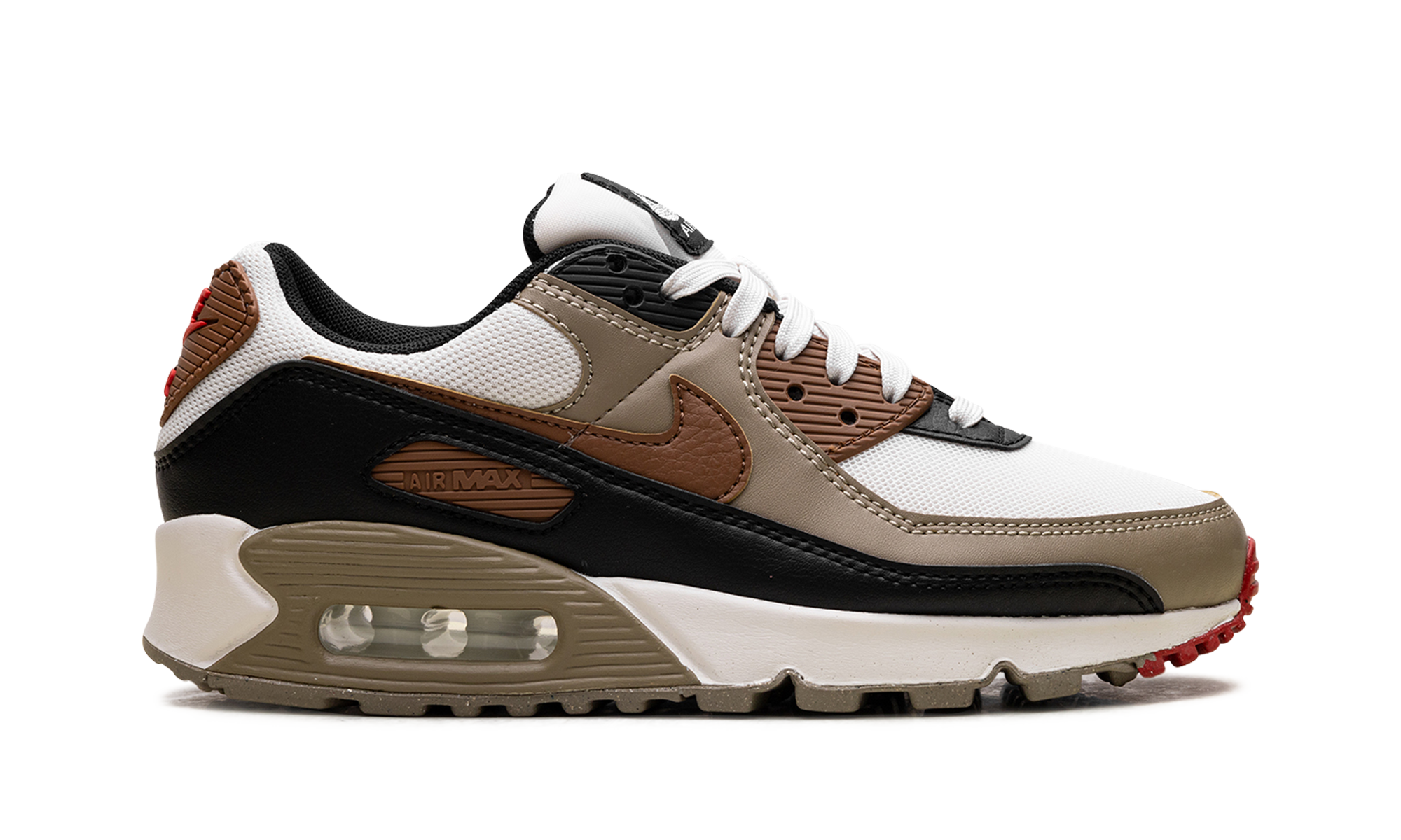 Air Max 90 WMNS "Phantom Black Fire Red Light British Tan" DH8010 005
