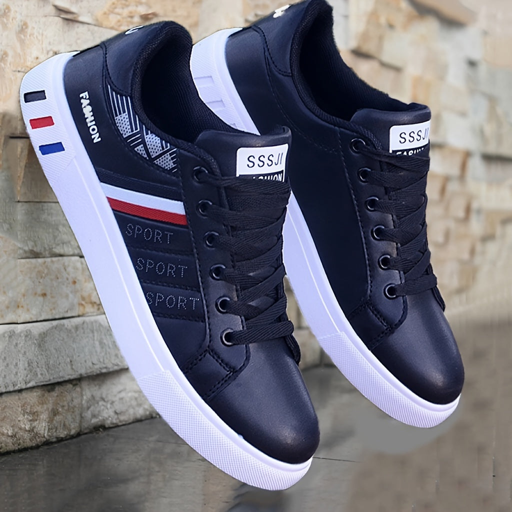 Men's Trendy Casual Strips Lace Up Sneakers With Assorted Colors