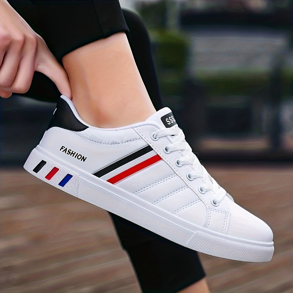 Men's Trendy Casual Strips Lace Up Sneakers With Assorted Colors