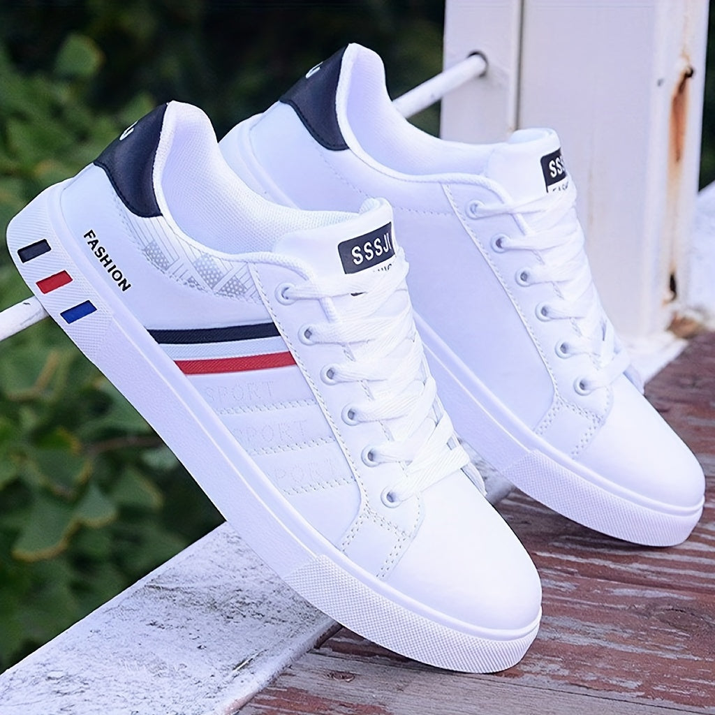 Men's Trendy Casual Strips Lace Up Sneakers With Assorted Colors