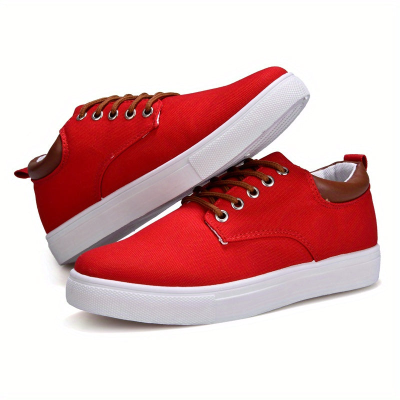 Men's Fashion Canvas Lace-Up Skate Shoes, Comfortable Sneakers, Autumn, Black\u002FGrey\u002FKhaki , For Halloween