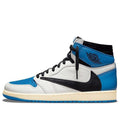 Fragment Design x Travis Scott x Air Jordan 1 Retro High 'Sail Black Military Blue'  DH3227-105 Iconic Trainers